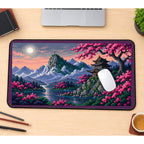Pixel Pagoda and Blossom Lake desk mat — product mockup 1