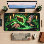 Witch in a Glowing Cauldron desk mat — product mockup 2