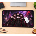 Vampire Trio in a Gothic Cathedral desk mat — product mockup 1