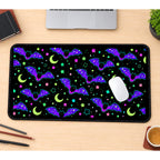 Purple Bats and Green Moons desk mat — product mockup 1