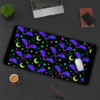 Purple Bats and Green Moons desk mat — product mockup 3