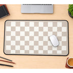 Warm Neutral Checkerboard desk mat — product mockup 1