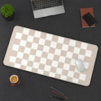 Warm Neutral Checkerboard desk mat — product mockup 3