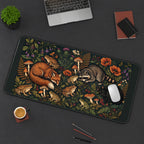 Sleeping Woodland Animals and Flowers desk mat — product mockup 3