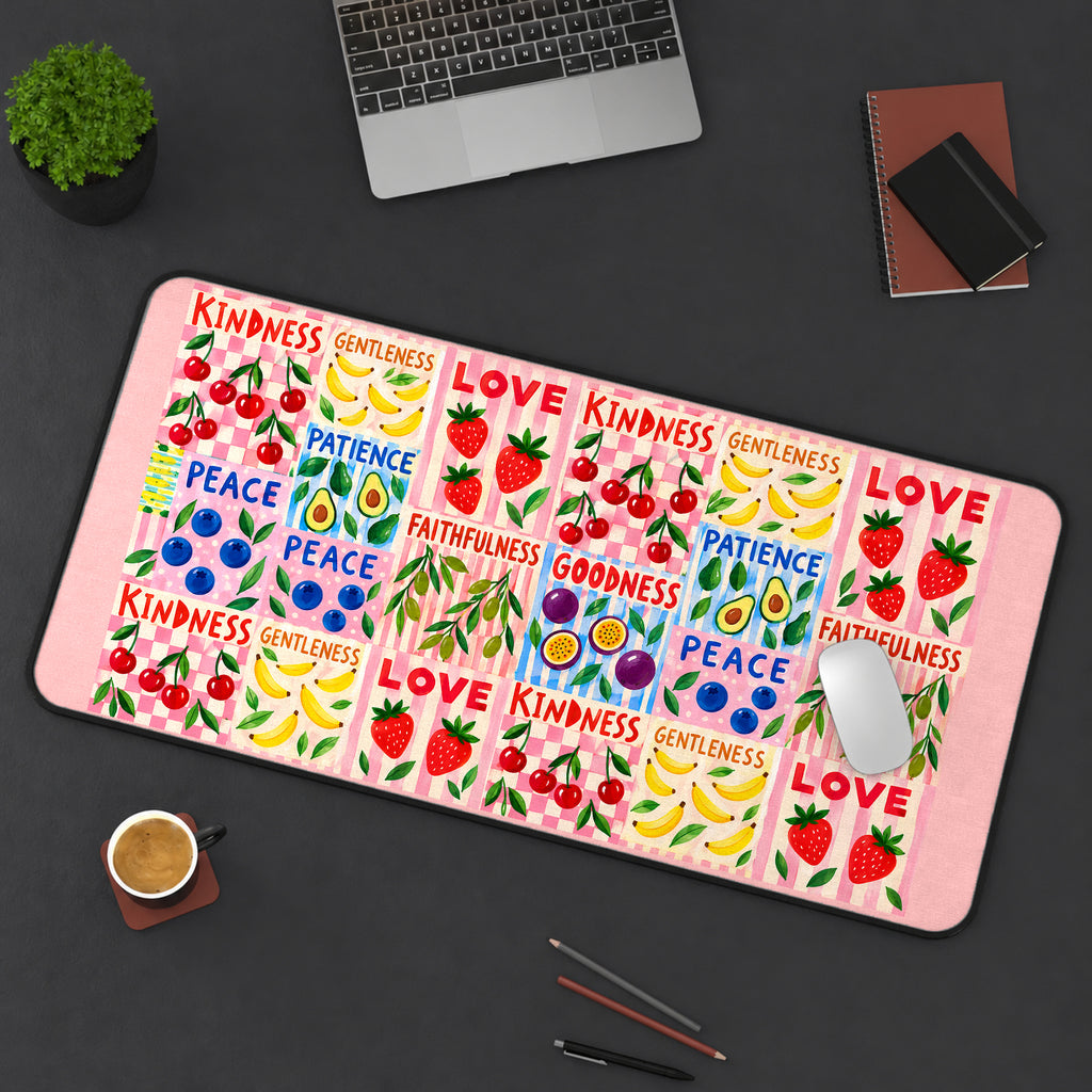 Fruit and Kindness Patchwork desk mat — product mockup 3