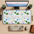 Pastel Seashell Garden Pattern desk mat — product mockup 2
