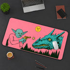 Goblin and Teal Dragon Encounter desk mat — product mockup 3