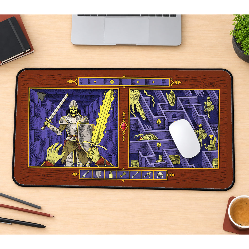 Skeleton Warrior Dungeon Map desk mat — product mockup 1