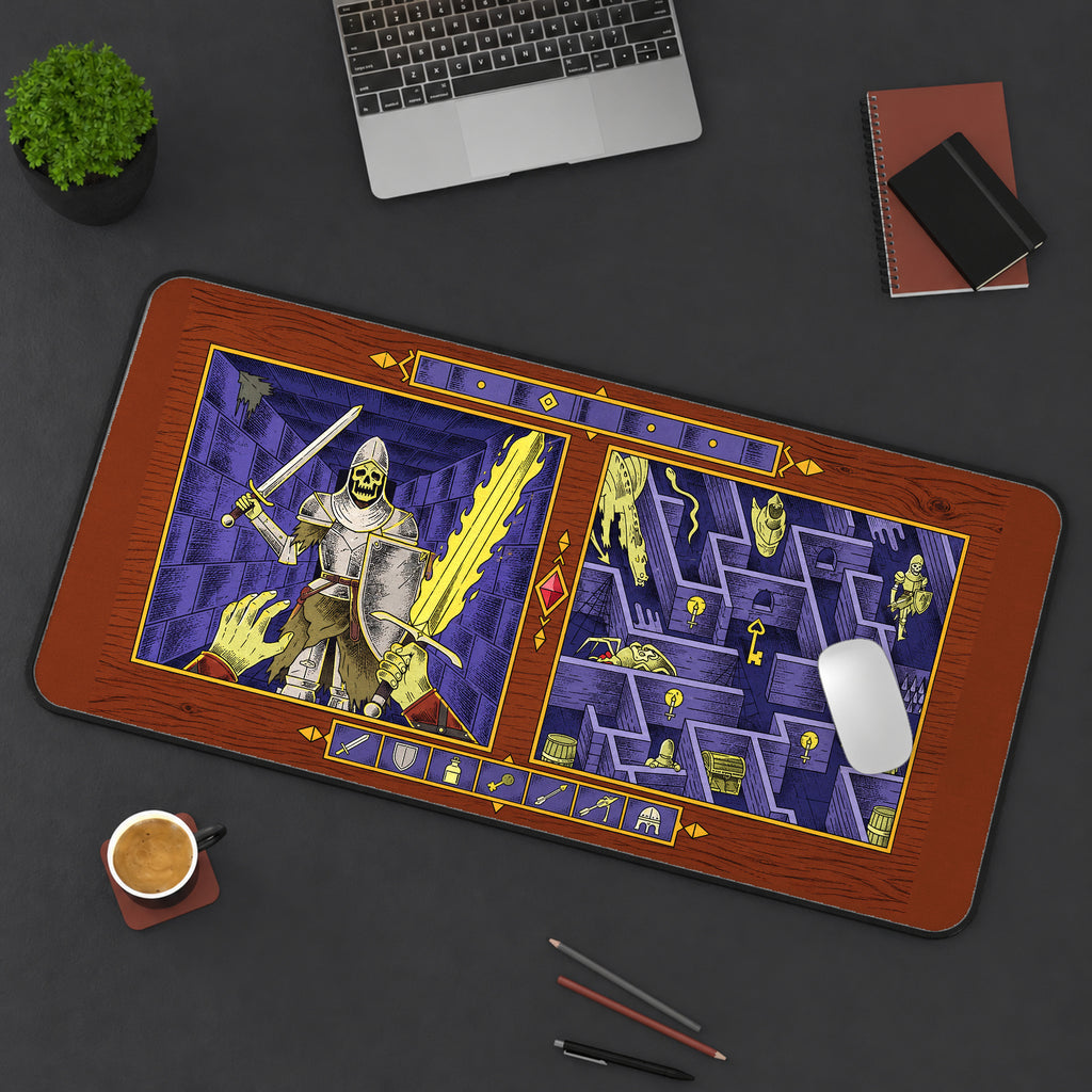 Skeleton Warrior Dungeon Map desk mat — product mockup 3
