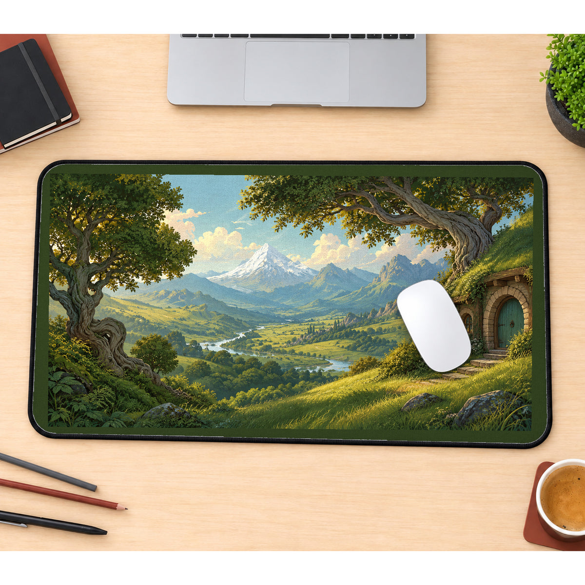 Round Door Mountain Valley desk mat — product mockup 1