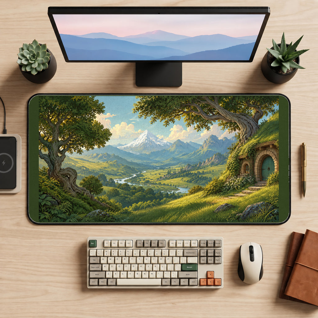Round Door Mountain Valley desk mat — product mockup 2