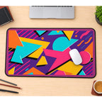 Bright Retro Geometric Shapes desk mat — product mockup 1
