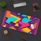 Bright Retro Geometric Shapes desk mat — product mockup 3
