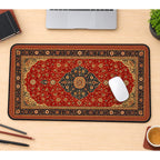 Red Turkish Rug Floral Pattern desk mat — product mockup 1
