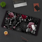 Gothic Roses Spiderwebs and Keys desk mat — product mockup 3