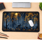 Autumn Deer in Moonlit Forest desk mat — product mockup 1