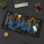 Autumn Deer in Moonlit Forest desk mat — product mockup 3