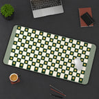 Green Checkerboard with Gold Stars desk mat — product mockup 3