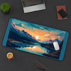 Sunrise Mountain Lake desk mat — product mockup 3
