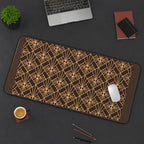 Golden Art Deco Fan Pattern desk mat — product mockup 3