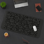 Subtle Charcoal Cartoon Cats desk mat — product mockup 3