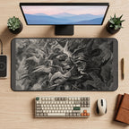 Winged Battle Engraving desk mat — product mockup 2