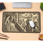 Knight and Princess Tapestry Scene desk mat — product mockup 1