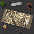 Knight and Princess Tapestry Scene desk mat — product mockup 3