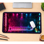 Neon Brick Wall and Pipes desk mat — product mockup 1