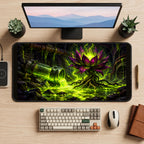 Mutant Lotus in Glowing Ooze desk mat — product mockup 2