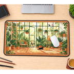 Sunny Cat Greenhouse desk mat — product mockup 1