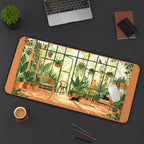 Sunny Cat Greenhouse desk mat — product mockup 3