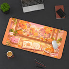 Autumn Pumpkin Cafe Window desk mat — product mockup 3