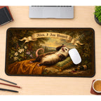 Unwell Possum Renaissance Portrait desk mat — product mockup 1