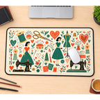 Vintage Sewing Room Pattern desk mat — product mockup 1