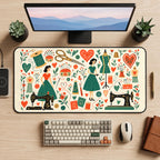 Vintage Sewing Room Pattern desk mat — product mockup 2