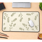 Sage Leaf Sprigs on Beige desk mat — product mockup 1