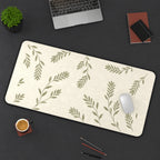 Sage Leaf Sprigs on Beige desk mat — product mockup 3