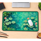 Sunlit Green Lily Pond desk mat — product mockup 1