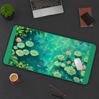 Sunlit Green Lily Pond desk mat — product mockup 3