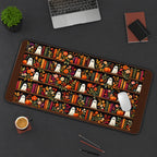 Bookish Ghosts on Flower Shelves desk mat — product mockup 3