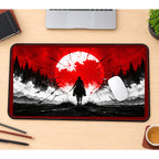 Western Rider Before a Red Sun desk mat — product mockup 1