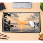 Samurai Across Sunset Water desk mat — product mockup 1