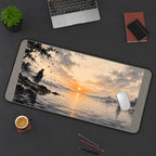 Samurai Across Sunset Water desk mat — product mockup 3