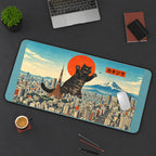 Giant Tabby Above Tokyo desk mat — product mockup 3