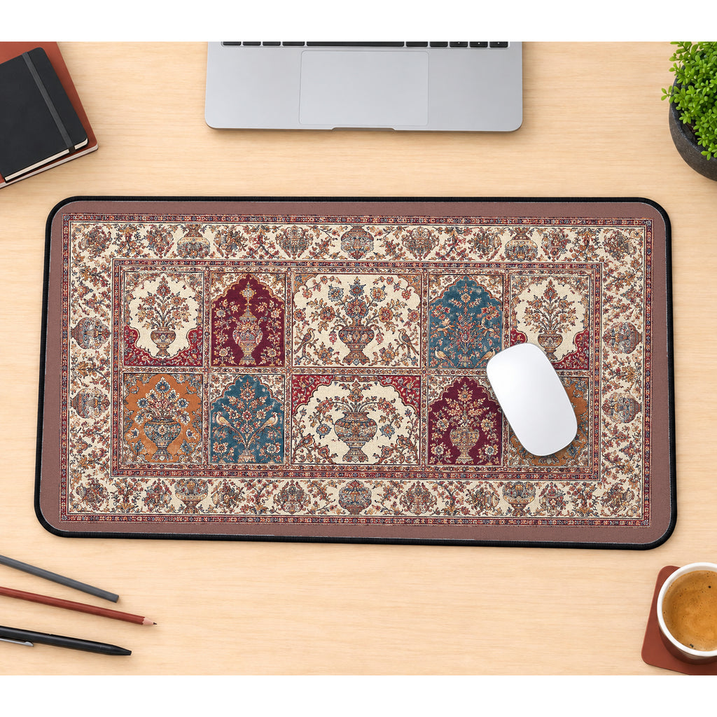 Patchwork Persian Rug Motifs desk mat — product mockup 1