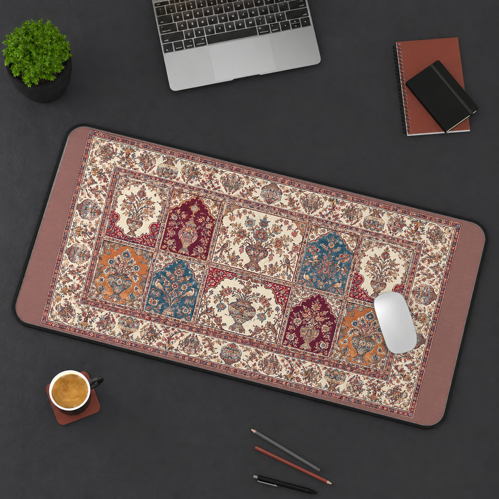 Patchwork Persian Rug Motifs desk mat — product mockup 3