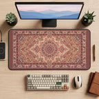 Dusty Rose Antique Rug Medallion desk mat — product mockup 2