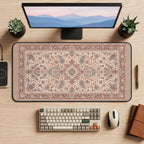 Faded Cream Persian Rug Pattern desk mat — product mockup 2