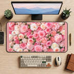 Pink Peony and Rose Garden desk mat — product mockup 2